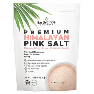 Earth Circle Organics, Cristaux de sel de l'Himalaya, grain fin, 454 g