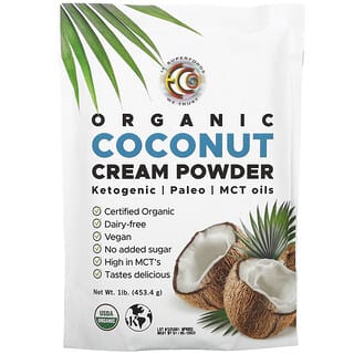 Earth Circle Organics, Crème de coco en poudre biologique, 453,4 g