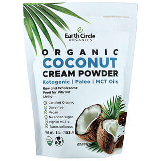 Earth Circle Organics（アースサークルオーガニクス）, オーガニックココナッツ クリームパウダー、453.4g（1ポンド）