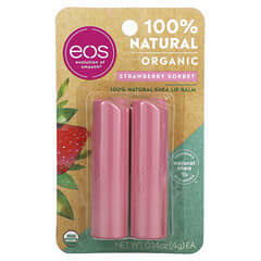 Evolution of Smooth, Organic 100% Natural Shea Lip Balm, Strawberry Sorbet, 2 Pack, 0.14 oz (4 g) Each