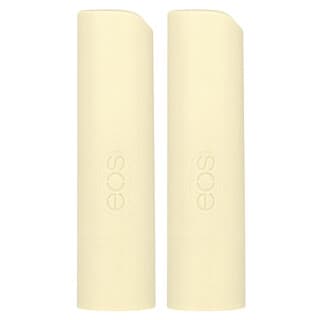 EOS, Organic 100% Natural Shea Lip Balm, 100% natürlicher Lippenbalsam mit Bio-Sheabutter, Vanille, 2er Pack, je 4 g (0,14 oz.)