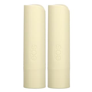 EOS, Balm Labial de Manteiga de Karité 100% Natural Orgânico, Fava de Baunilha, Embalagem com 2 Unidades, 4 g (0,14 oz) Cada