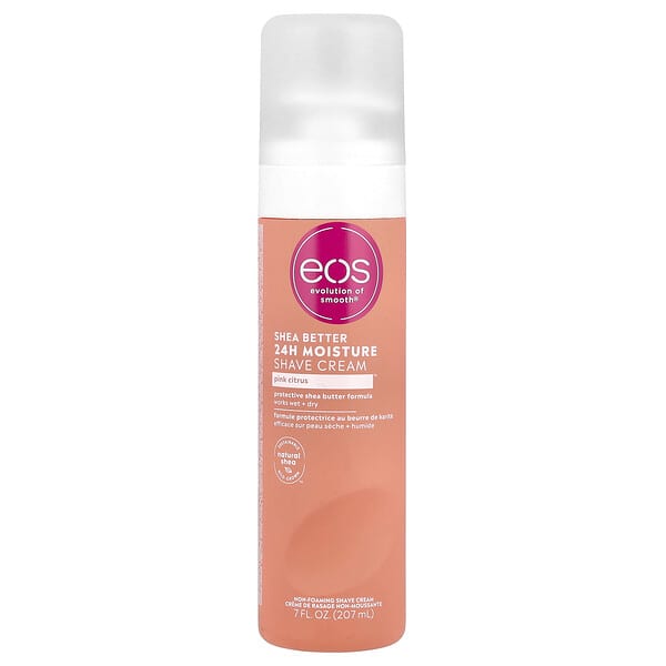 EOS, Shea Better™, 24시간 모이스처 셰이브 크림, 핑크 시트러스, 207ml(7fl oz)