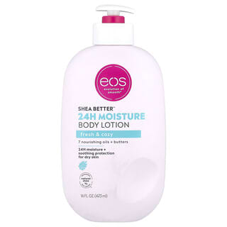 EOS, Shea Better™, Loción humectante para el cuerpo las 24 horas, Frescura y calidez, 473 ml (16 oz. líq.)