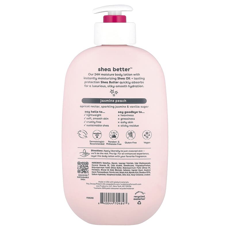 EOS, Shea Better™, 24H Moisture Body Lotion, Jasmine Peach, 16 fl oz (473 ml)