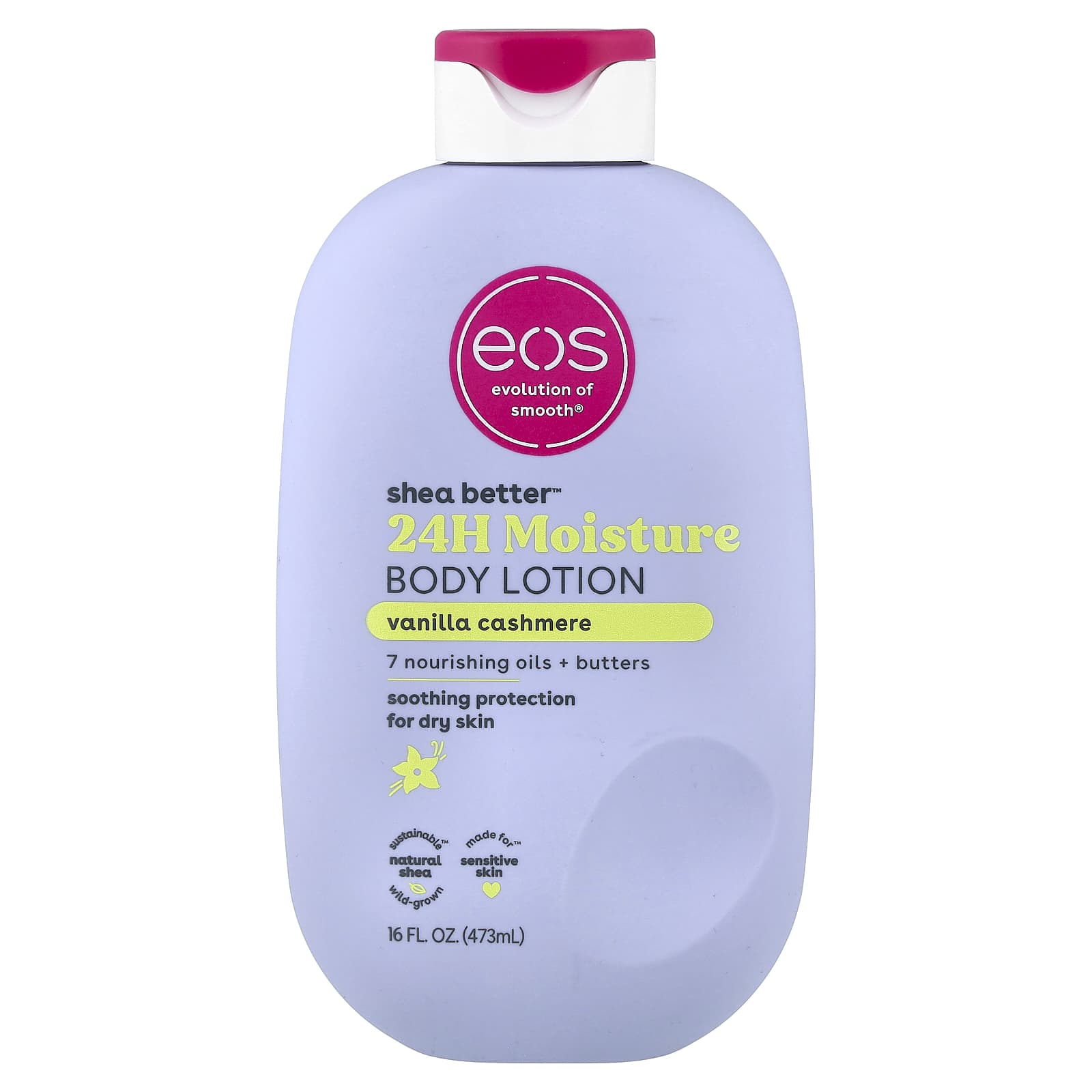 EOS (이오스), Shea Better™, 24H 모이스처 바디 로션, 바닐라 캐시미어, 473ml(16fl oz)