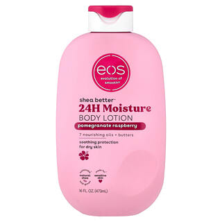 EOS, Shea Better™, Loción humectante para el cuerpo 24 horas, Granada y frambuesa, 473 ml (16 oz. líq.)