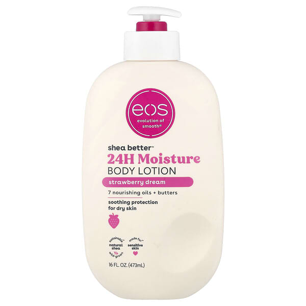EOS, Shea Better™, 24H 모이스처 바디 로션, 스트로베리 드림, 473ml(16fl oz)