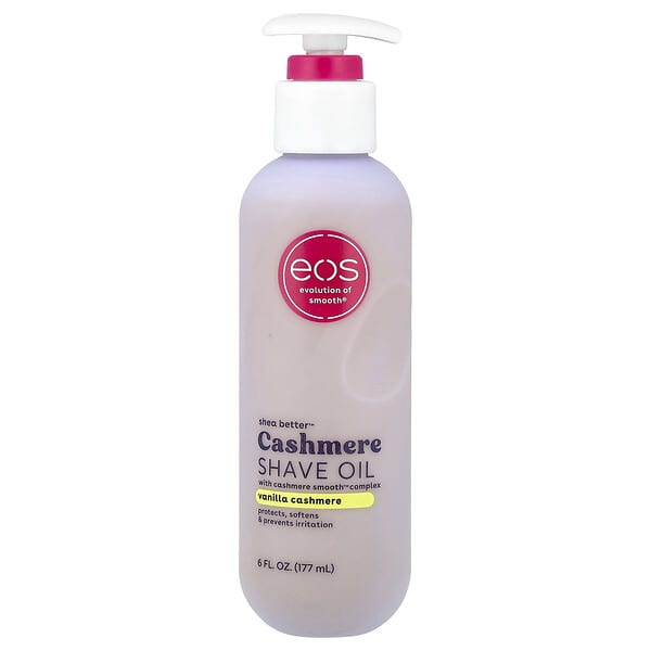 EOS, Shea Better™, 캐시미어 셰이브 오일, 바닐라 캐시미어, 177ml(6fl oz)