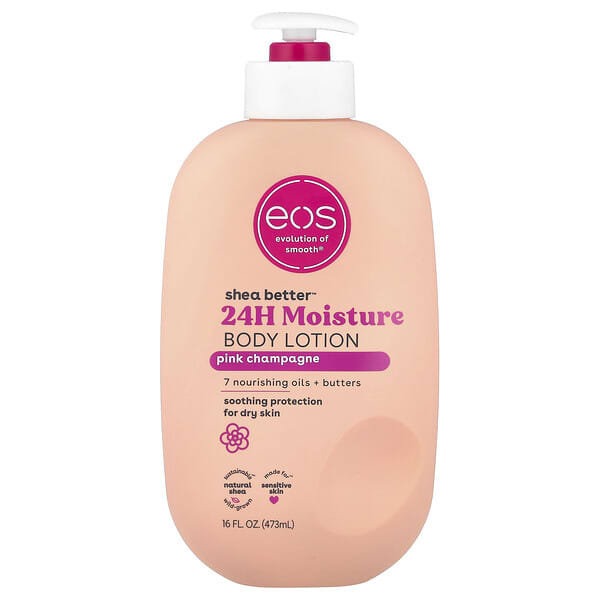 EOS, Shea Better™, 24H 모이스처 바디 로션, 핑크 샴페인, 473ml(16fl oz)