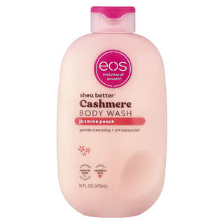 EOS, Shea Butter™, Jabón líquido para el cuerpo con cachemir, Jazmín y melocotón, 473 ml (16 oz. líq.