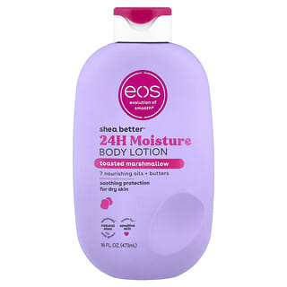 EOS, Shea Better™, Loción humectante para el cuerpo 24 horas, Malvavisco tostado, 473 ml (16 oz. líq.)