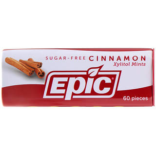 Epic Dental, Xylitol et menthes, cannelle, sans sucre, 60 pièces