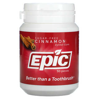 Epic Dental, Xylitol Gum, Cinnamon, 50 Pieces