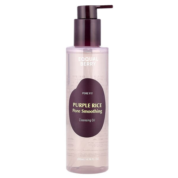 EQQUALBERRY, 퍼플 쌀 모공 스무딩, 클렌징 오일, 200ml(6.76fl oz)