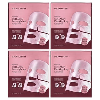 EQQUALBERRY, Bouncy Day, Collagen Pore-Tight Up, Hydrogel Beauty Mask, 4 Sheet, 1.01 oz (30 g) Each