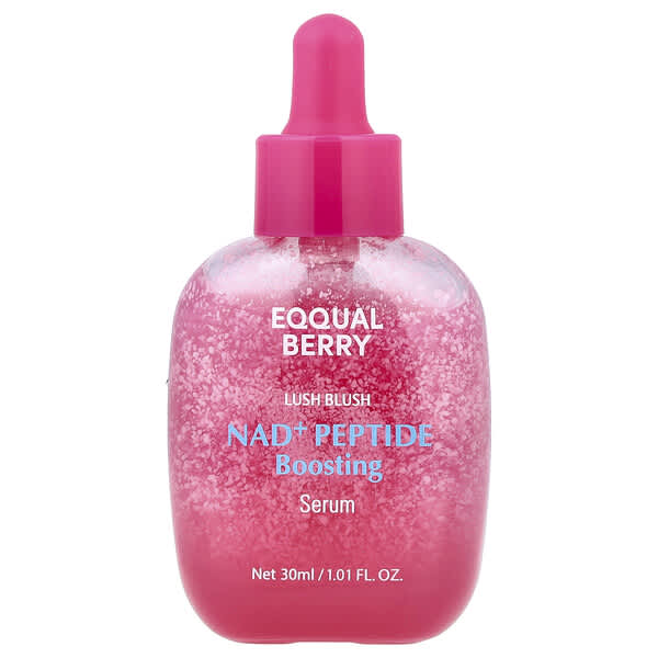 EQQUALBERRY, Lush Blush, NAD + Peptide Boosting Serum, 1.01 fl oz (30 ml)