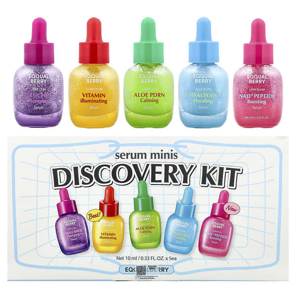EQQUALBERRY, Serum Minis, Discovery Kit, 5 Piece Kit