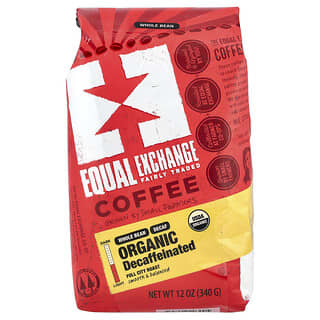 Equal Exchange, Organic Coffee, Bio-Kaffee, ganze Bohnen, Full-City-Röstung, entkoffeiniert, 340 g (12 oz.)