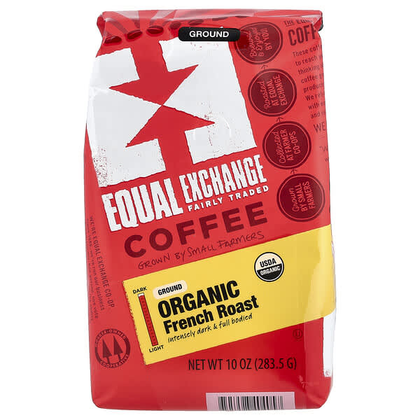 Equal Exchange, 유기농 커피, 분쇄 커피, 프렌치 로스트, 283.5g(10oz)