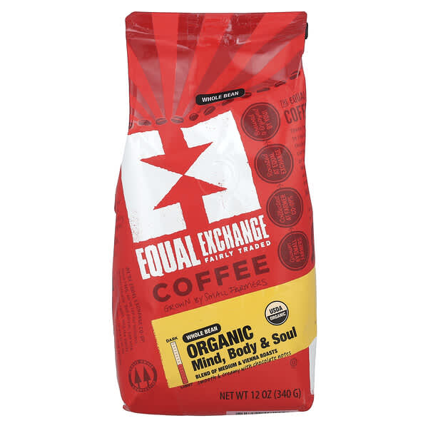 Equal Exchange, 유기농 커피, 마인드 바디 앤 소울, 미디엄 로스트, 340g(12oz)
