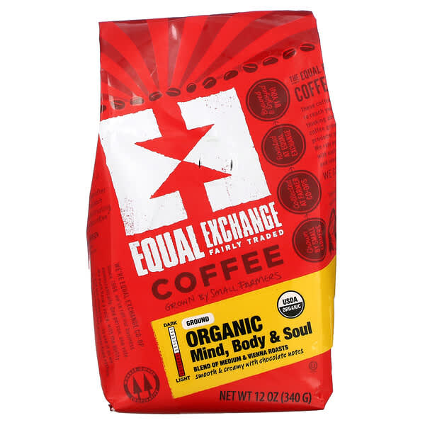 Equal Exchange, Organic Coffee, Mind Body & Soul, Ground, Medium ...