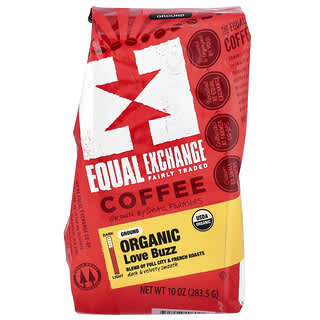 Equal Exchange, Love Buzz, органический молотый кофе, нью-йоркская и французская обжарка, 283,5 г (10 унций)