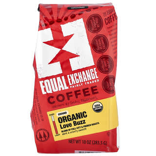 Equal Exchange, Café orgánico, Murmullo de amor, Molido, Tostado francés y “Full City”, 283,5 g (10 oz)