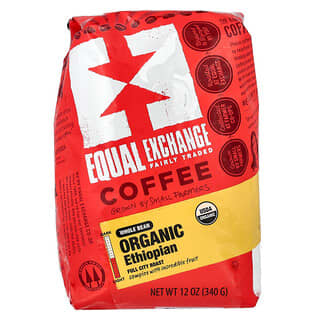 Equal Exchange, Café etíope orgánico, Grano entero, Tostado “Full City”, 340 g (12 oz)