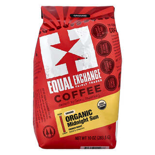 Equal Exchange, Biologische koffie, middernachtzon, gemalen, Frans gebrand, 10 oz (283,5 g)