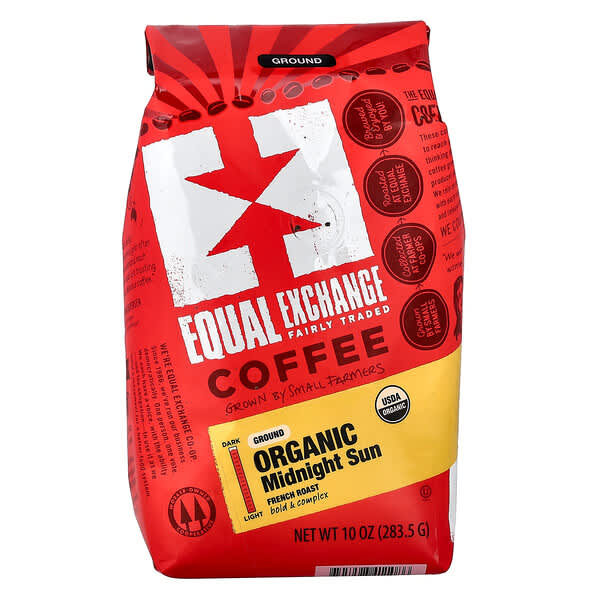 Equal Exchange, Organic Coffee, Midnight Sun, Ground, French Roast, 10 oz (283.5 g)