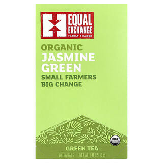 Equal Exchange, Organic Jasmine Green, Green Tea, 20 Tea Bags, 1.41 oz (40 g)  