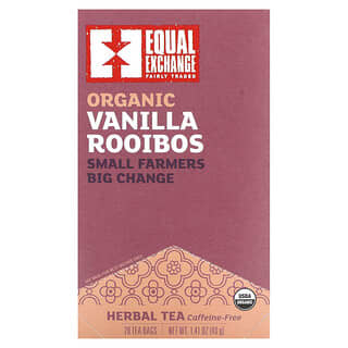Equal Exchange, Rooibos alla vaniglia biologica, tisana, senza caffeina, 20 bustine di tè 40 g