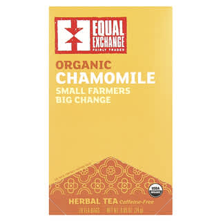 Equal Exchange‏, תה צמחי קמומיל אורגני, נטול קפאין, 20 שקיקי תה, 24 גרם (0.85 אונקיות)