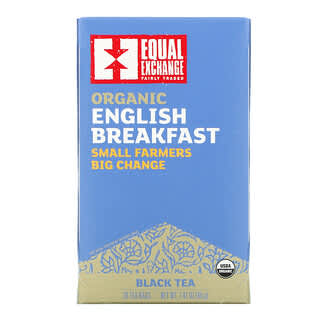 Equal Exchange, شاي الإفطار الإنجليزي العضوي الأسود، 20 كيس شاي، 1.41 أونصة (40 جم)