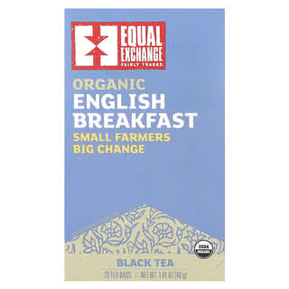 Equal Exchange, Desayuno inglés, Té negro orgánico, 20 bolsitas de té, 40 g (1,41 oz)