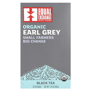 Equal Exchange, Earl Grey orgánico, Té negro, 20 bolsitas de té, 40 g (1,41 oz)