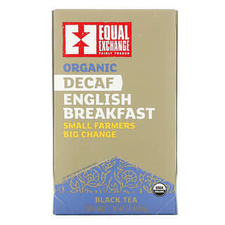 Equal Exchange, إفطار إنجليزي عضوي منزوع الكافيين ، شاي أسود ، 20 كيس شاي ، 1.41 أونصة (40 جم)