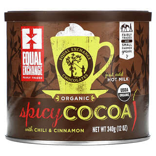 Equal Exchange, Органическое, пряное какао с чили и корицей, 340 г (12 унций)