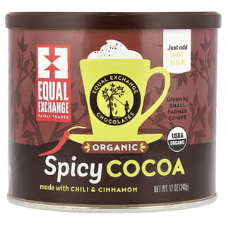 Equal Exchange, Cacao organică, picant, cu chili și scorțișoară, 12 oz (340 g)