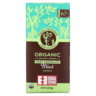 Equal Exchange, Organic Dark Chocolate, Mint Crunch, 2.8 oz (80 g)