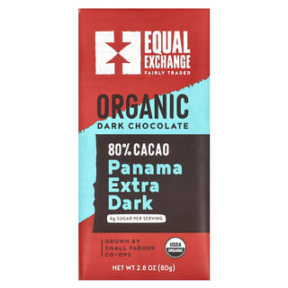 Equal Exchange, Chocolate Amargo Orgânico, Panamá Extra-amargo, 80% Cacau, 80 g (2,8 oz)