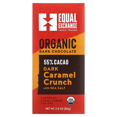 Equal Exchange, オーガニック、ダークチョコレート、シーソルト入りキャラメルクランチ、カカオ55％、80g（2.8オンス）