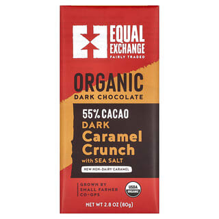 Equal Exchange, Organic, Dark Chocolate, Caramel Crunch with Sea Salt, 55% Cacao, 2.8 oz (80 g)