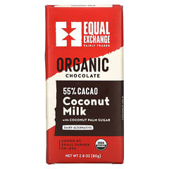 Equal Exchange, オーガニックチョコレート、ココナッツミルク＆ココナッツパームシュガー、カカオ55％、80g（2.8オンス）