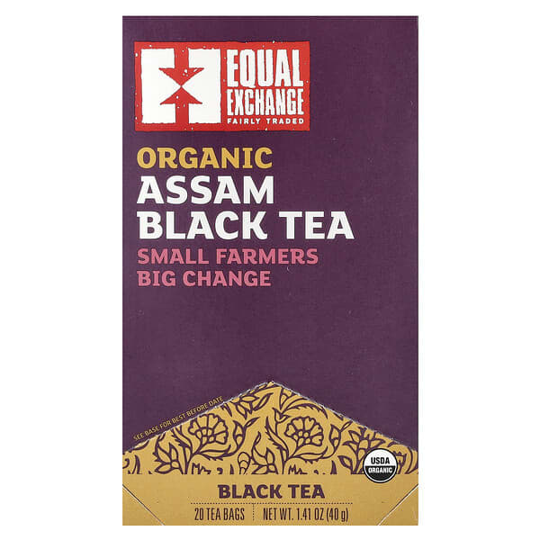 Equal Exchange, 有機阿薩姆紅茶，20 茶包，1.41 盎司（40 克）