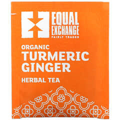 Equal Exchange, Tisane au curcuma biologique et au gingembre, Sans caféine, 20 sachets de thé, 36 g
