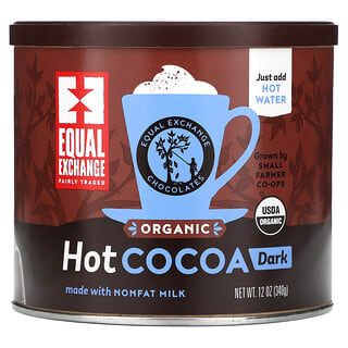 Equal Exchange, Organiczne gorące kakao, ciemne, 340 g