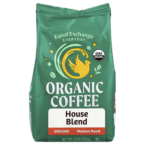 Equal Exchange, Organická káva, domáca zmes, mletá, stredne pražená, 255 g