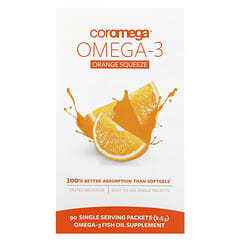 Coromega, Omega-3 Orange, 90 Päckchen, je 2.5 g